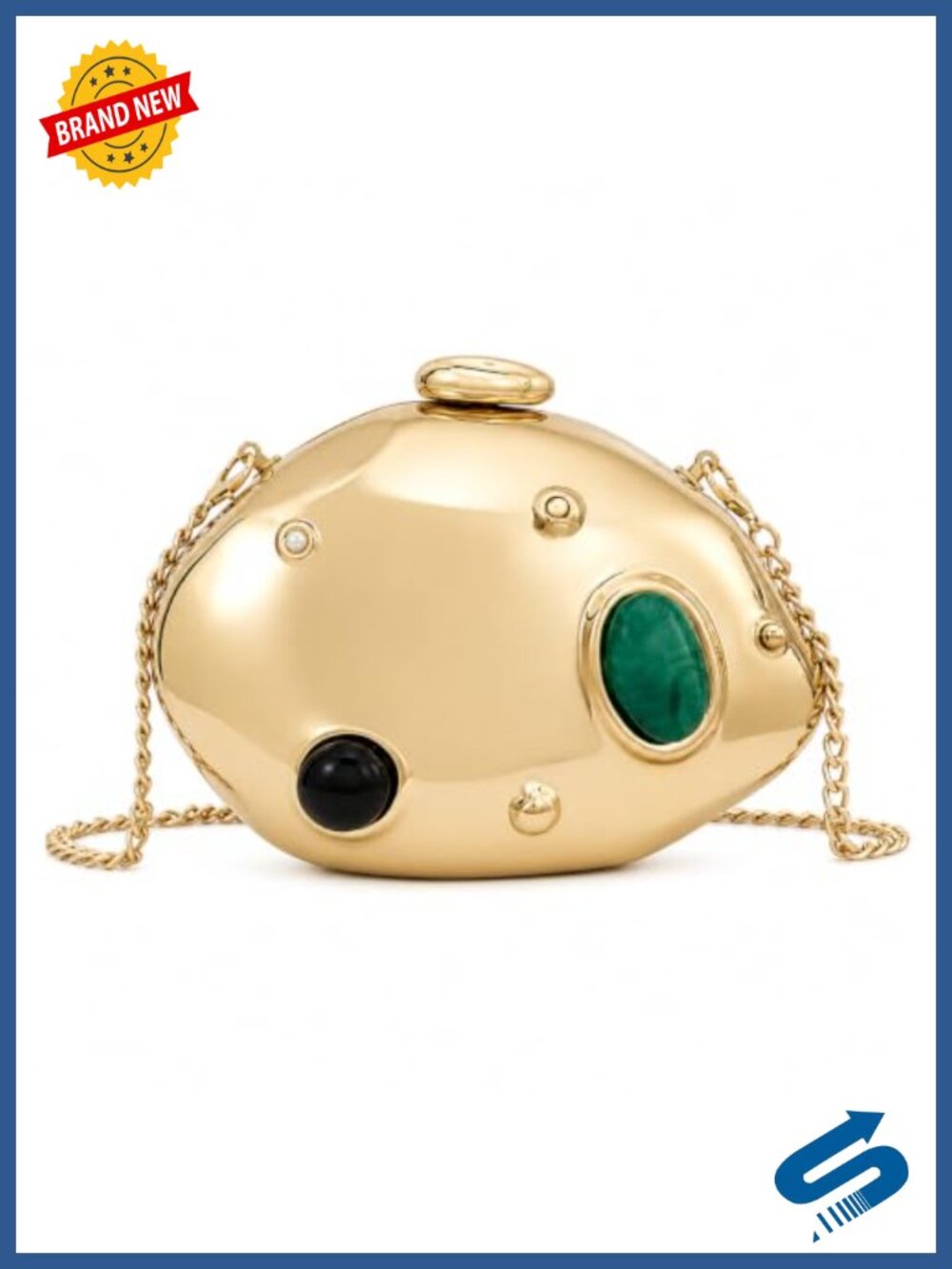 Metal Shell Clutch Evening Bag Shoulder Crossbody Formal Purse